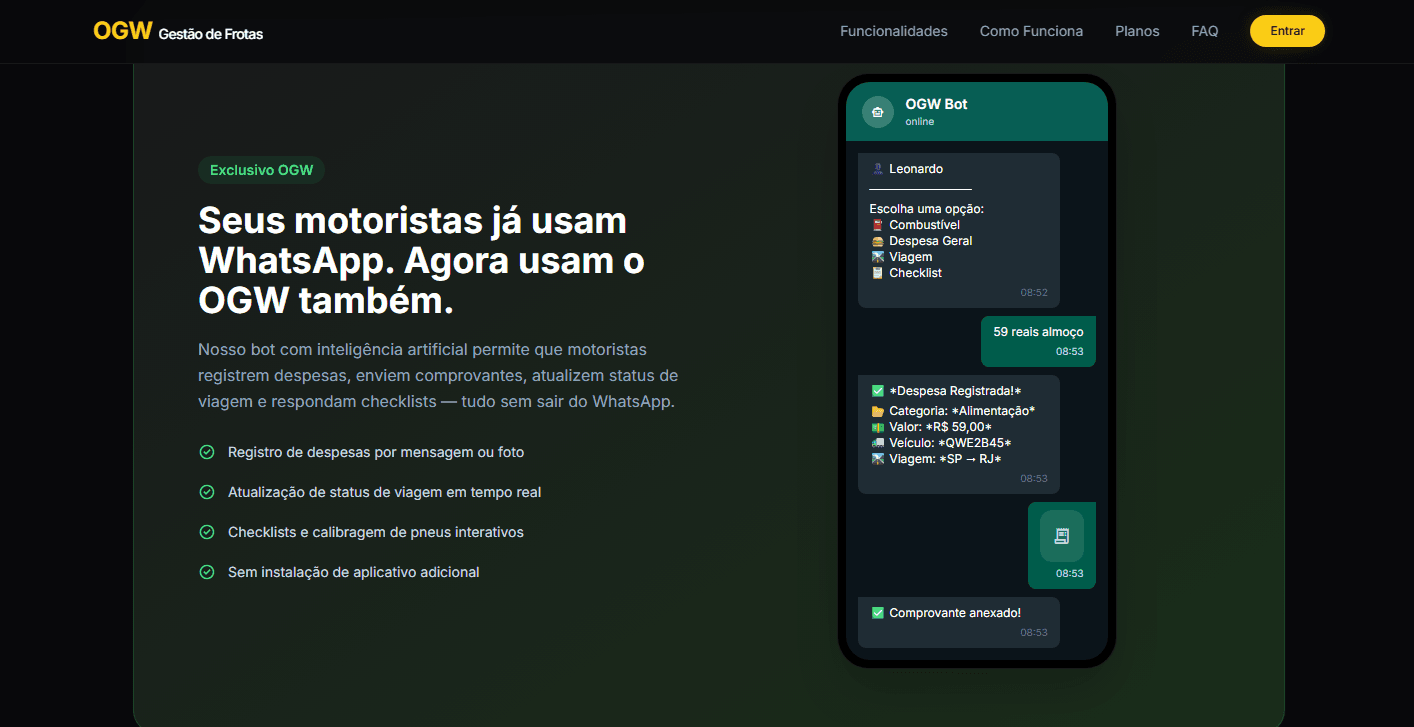 Captura de tela do projeto OGW